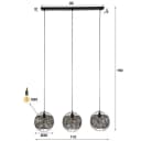 Hanglamp Armor Open 3-lichts / Zwart bruin metaal in zwart modern sfeer Mokana - Zijlstra
