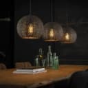 Hanglamp Armor Orb 3-lichts / Zwart bruin metaal in donkerbruin industrieel sfeer Mokana - Zijlstra