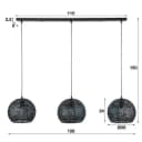 Hanglamp Armor Orb 3-lichts / Zwart bruin metaal in zwart Mokana - Zijlstra