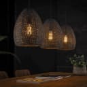 Hanglamp Armor Oval 3-lichts / Zwart bruin - Zijlstra