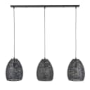 Hanglamp Armor Oval 3-lichts / Zwart bruin - Zijlstra