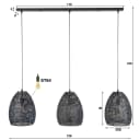 Hanglamp Armor Oval 3-lichts / Zwart bruin - Zijlstra