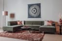 Leeds Chaise R - 2 5 - Ottoman L - City 355 Bottle Green - Tower Living