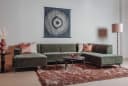 Leeds Chaise L - 2 5 - Ottoman R - City 355 Bottle Green - Tower Living