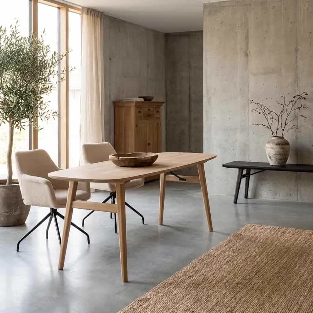 Aura Eetkamertafel naturel deens ovaal 180 cm