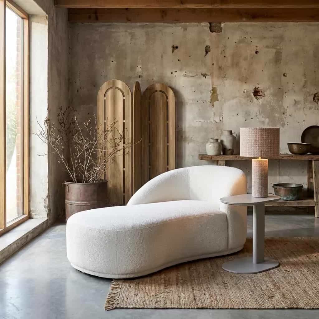 Bank Emma cream fancy chaise longue