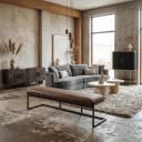 Ferro Bankje 155 - fabric Savannah light brown - Tower Living