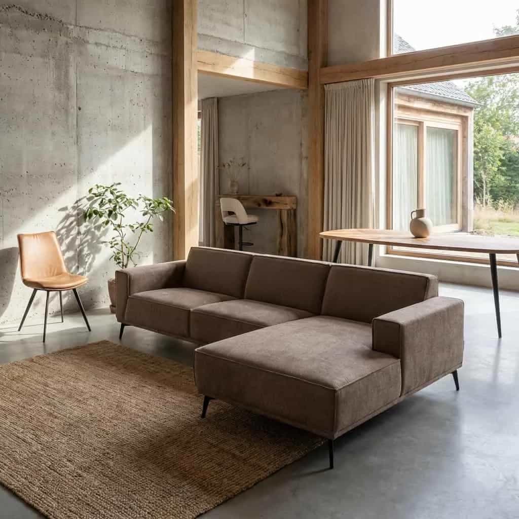 Leeds 2 5-AL + Chaise R - City 453 Moss Grey