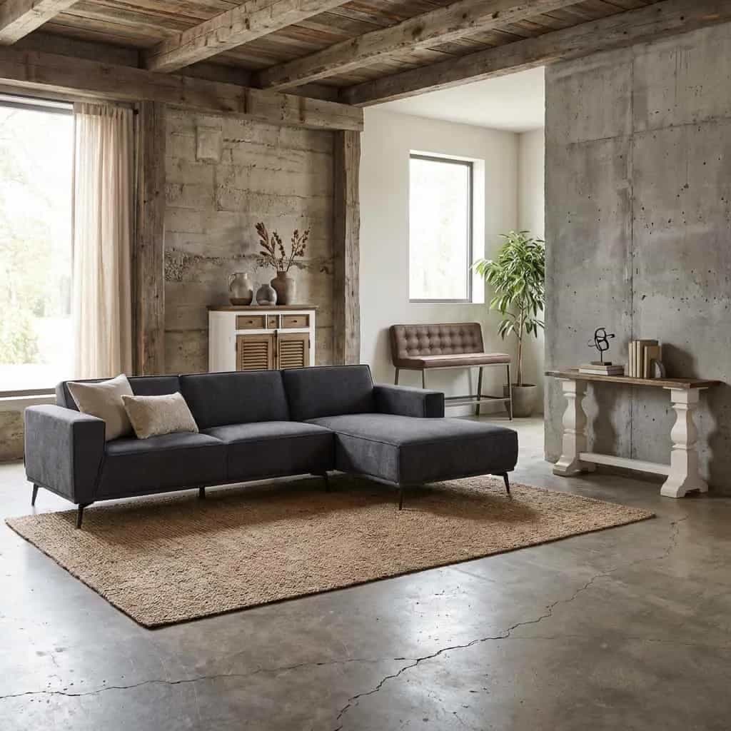 Leeds 2 5-AL + Chaise R - City 464 Black Blue