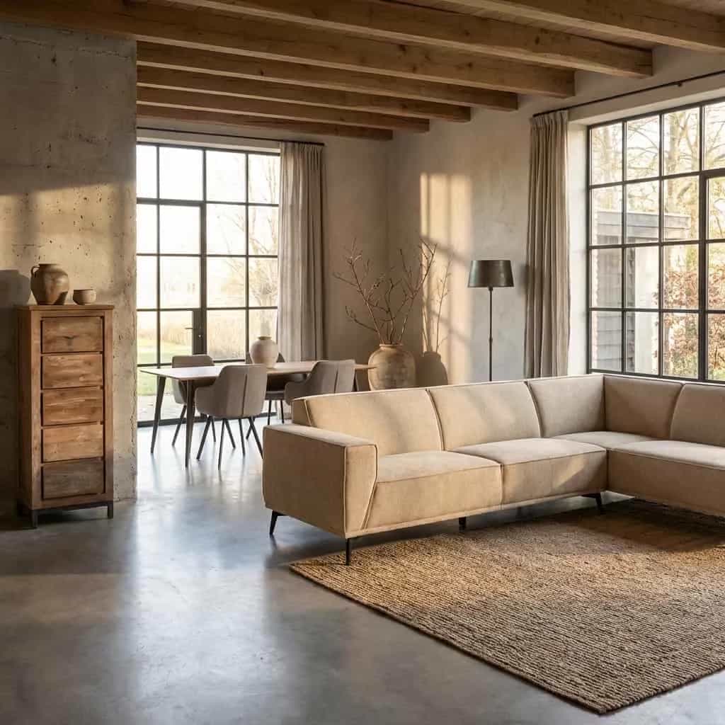 Leeds 2 5-AL + Ottoman R - City 120 Beige