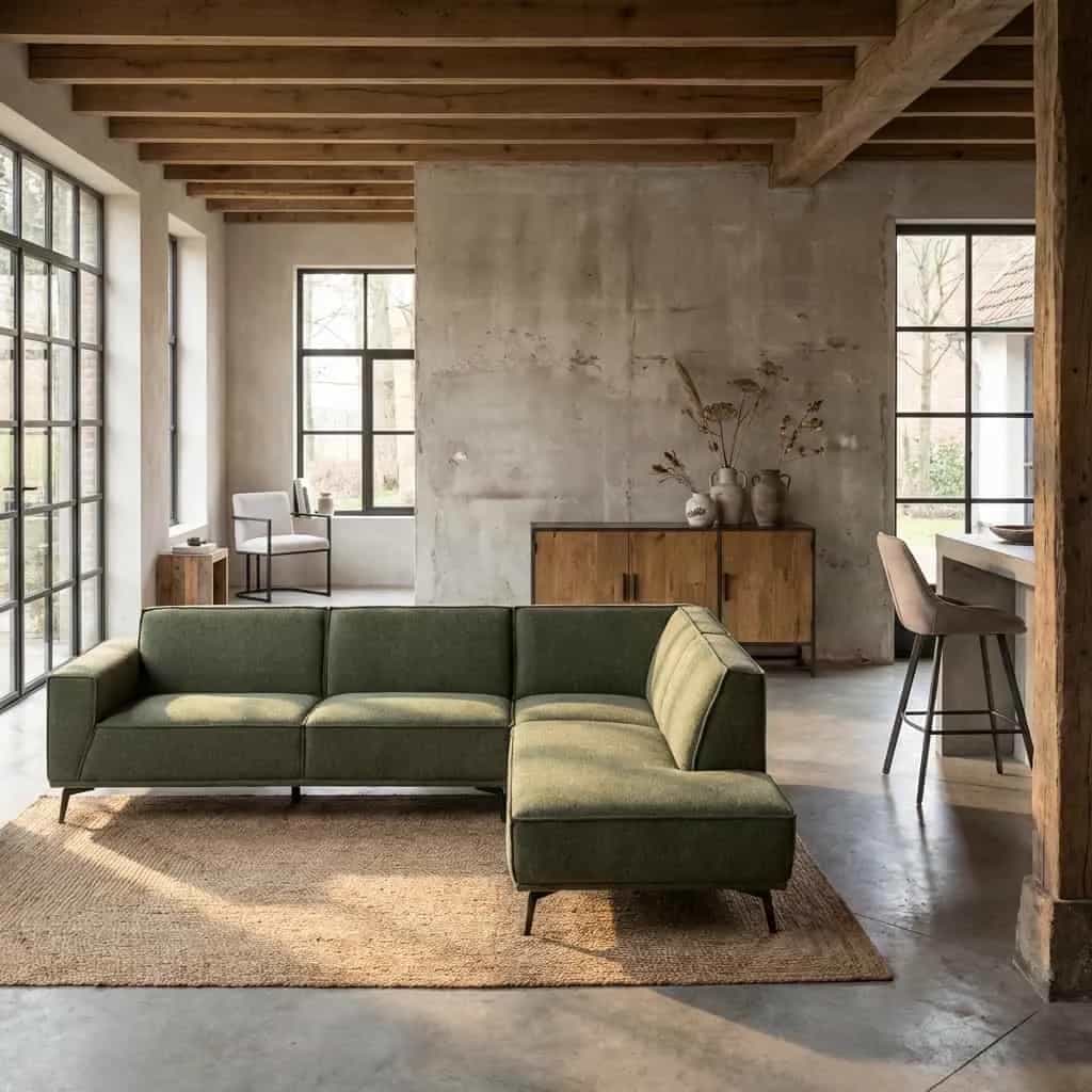 Leeds 2 5-AL + Ottoman R - City 355 Bottle Green