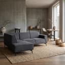 Leeds 2 5-AR + Ottoman L - City 464 Black Blue - Tower Living