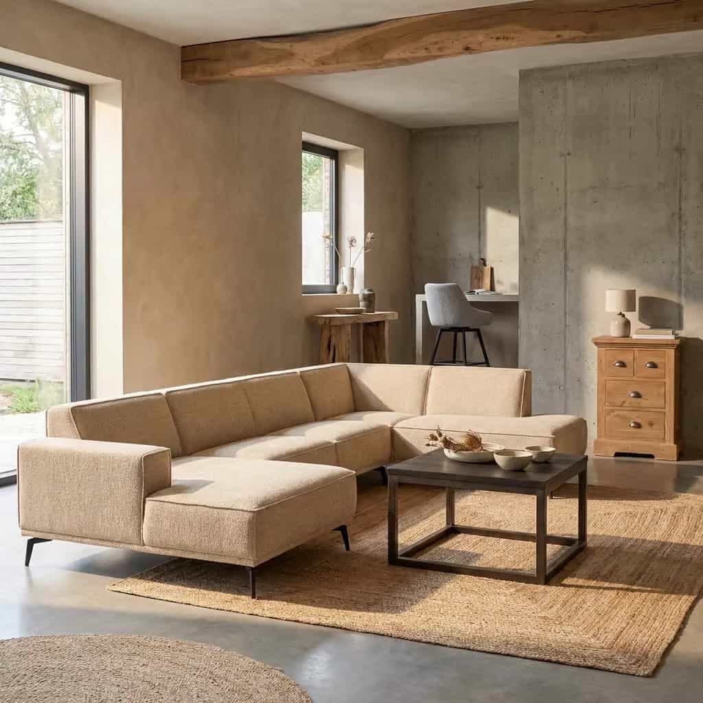 Leeds Chaise L - 2 5 - Ottoman R - City 120 Beige