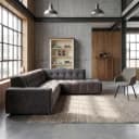 Memphis 3-AL + Ottoman R - Haga 16 charcoal - Tower Living