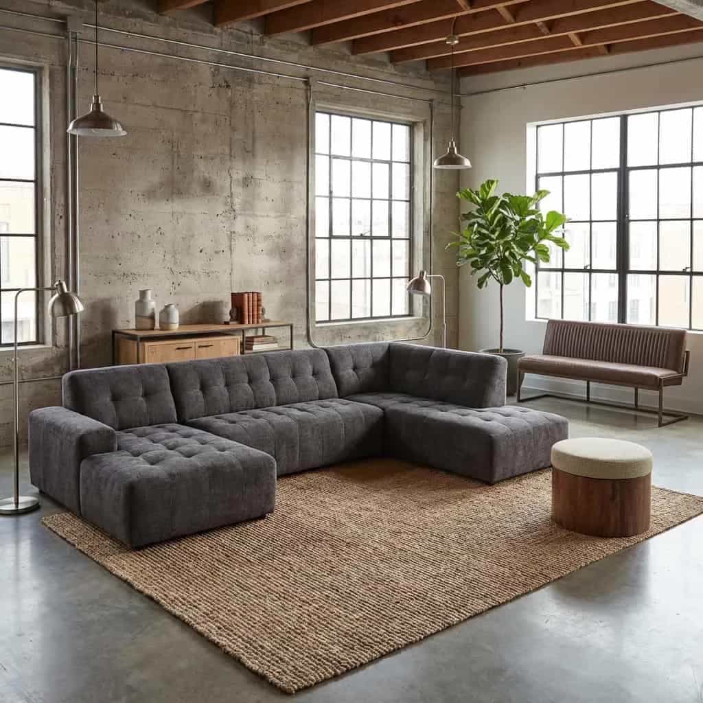 Memphis Chaise L - 3-seater - Ottoman R - Haga 16 charcoal