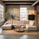 Memphis Chaise L - 3-seater - Ottoman R - Haga 30 beige - Tower Living