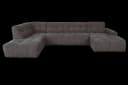 Memphis Chaise R - 3-seater - Ottoman L - Haga 16 charcoal - Tower Living
