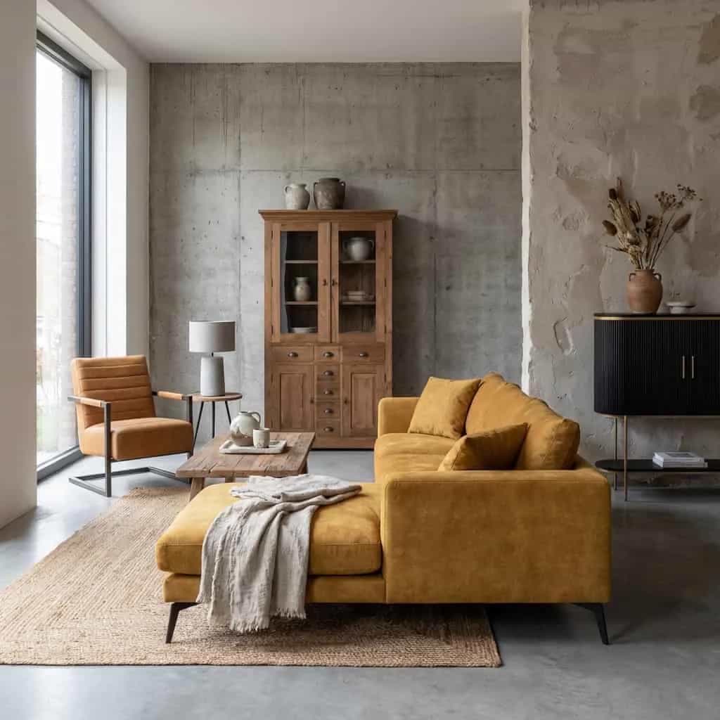 Nottingham 2 5-AL + Chaise R - Adore 015 Yellow Orange