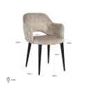 Eetkamerstoel Giovanna trendy nature / khaki velvet fire retardant - Richmond Interiors