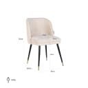 Eetkamerstoel Alicia FR white chenille fire retardant - Richmond Interiors
