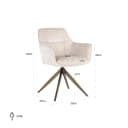 Eetkamerstoel Aline FR white chenille swivel fire retardant - Richmond Interiors