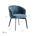 Eetkamerstoel Amphara blue chenille fire retardant - Richmond Interiors