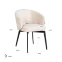 Eetkamerstoel Amphara FR white chenille fire retardant - Richmond Interiors