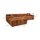 Bank Cube lovely cinnamon 3-seater + lounge left - Richmond Interiors