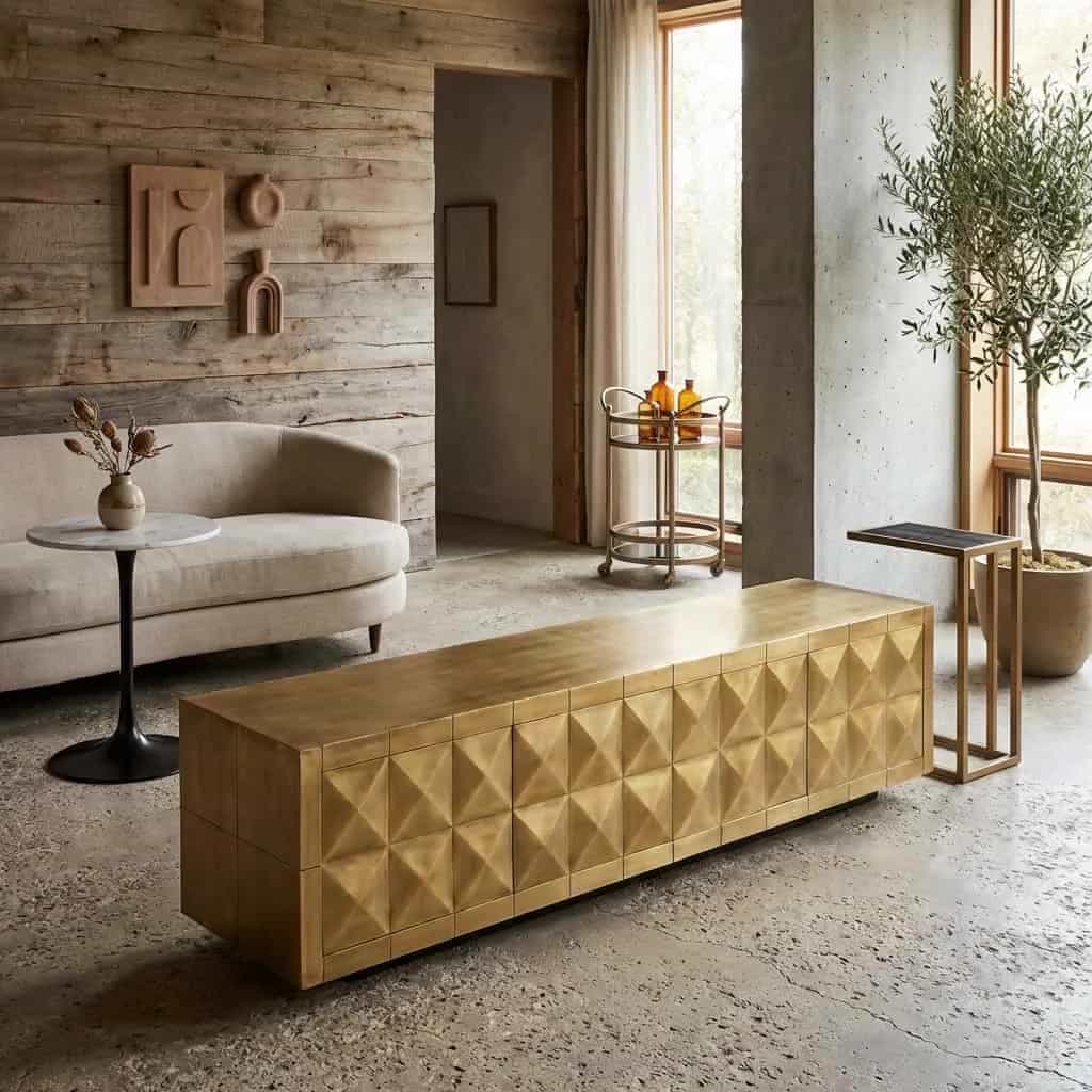 TV-meubel Collada brushed gold
