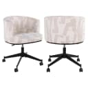 Eetkamerstoel Rochenne beige graffic swivel on wheels - Richmond Interiors