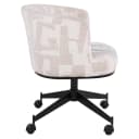 Eetkamerstoel Rochenne beige graffic swivel on wheels - Richmond Interiors
