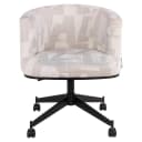 Eetkamerstoel Rochenne beige graffic swivel on wheels - Richmond Interiors