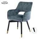 Lenno Armstoel - fabric Adore 31 Grey blue (draaibaar) - Tower Living