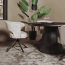 Asti Eetkamertafel rond zwart 130 cm - Tower Living