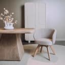 Brescia Armstoel - fabric Puente 09 light grey (draaibaar) - Tower Living