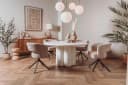Melzo Eetkamertafel rond wit 130 cm - Tower Living
