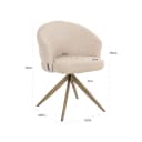 Eetkamerstoel Zendaya biscotti swivel fire retardant - Richmond Interiors