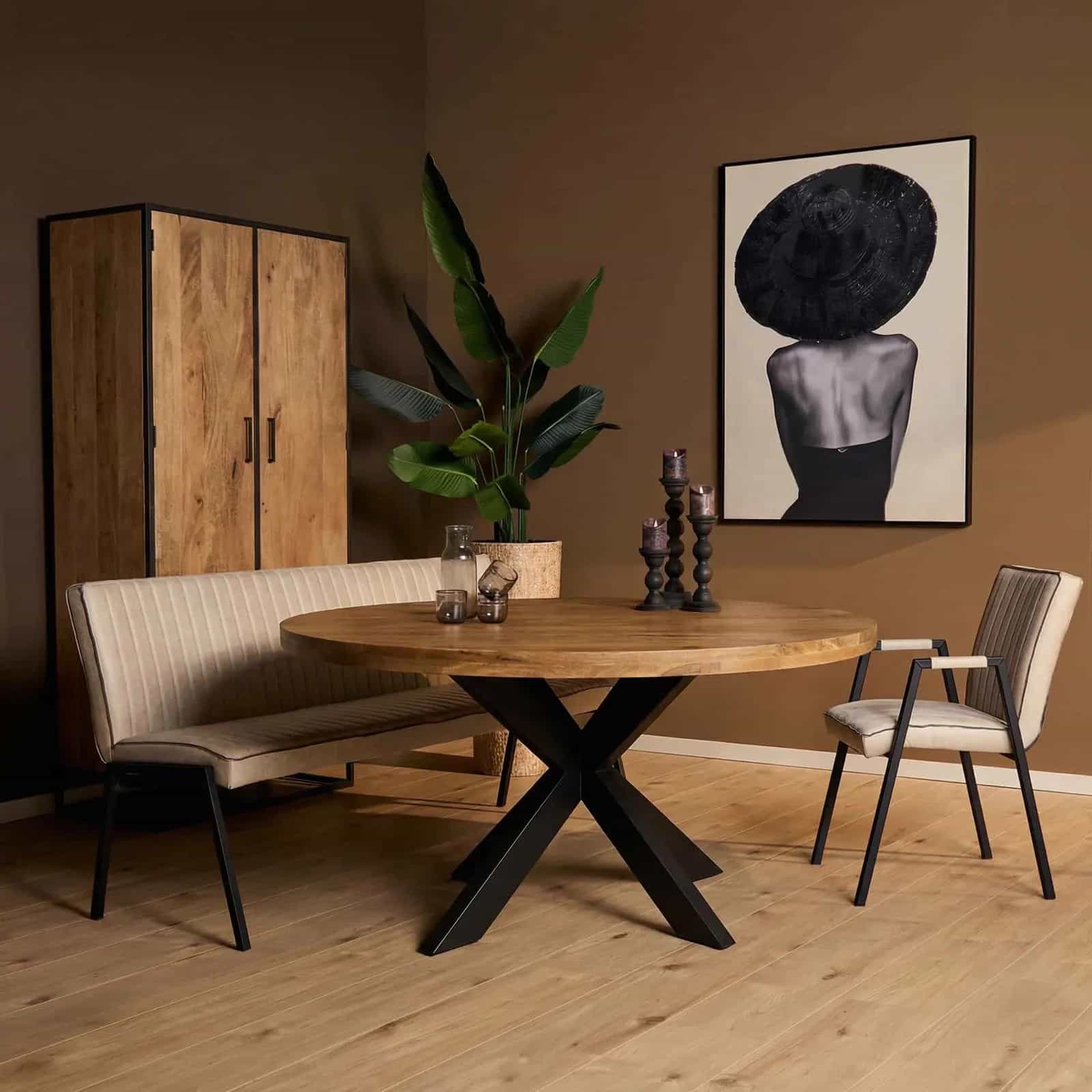 Ronde eettafel Dakota Naturel Mangohout 110 cm