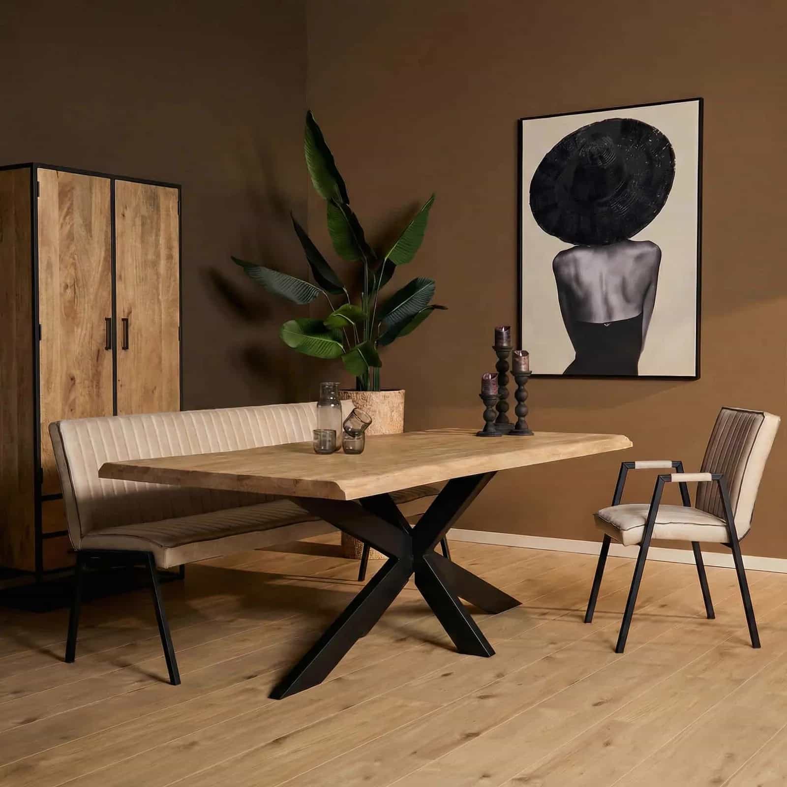 Boomstamtafel Dakota Naturel Mangohout 240 cm