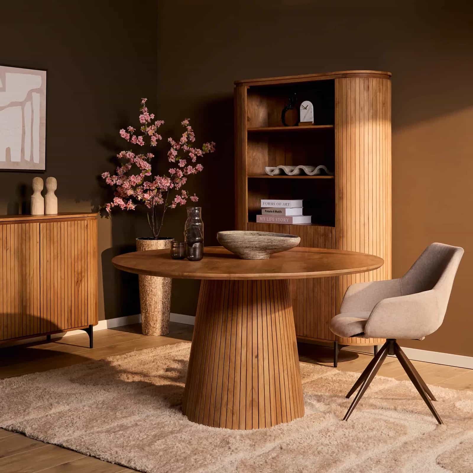 Ronde eettafel Solana Naturel Mangohout 130 cm