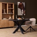 Ronde eettafel Ferris Zwart Eikenhout 110 cm - Starfurn