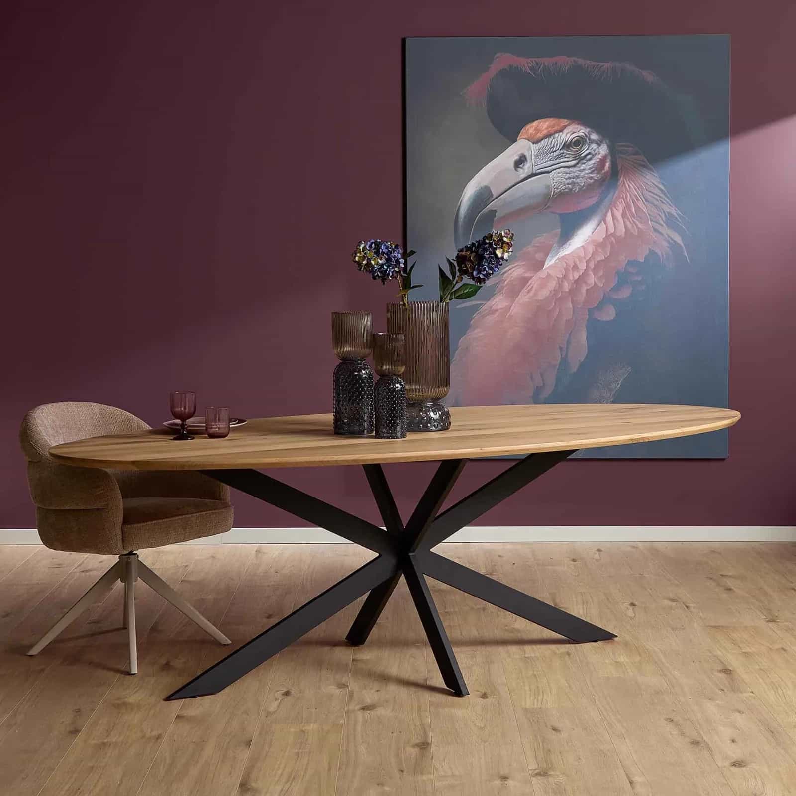 Eiken eettafel Ferris | Ovaal 180 cm | Naturel