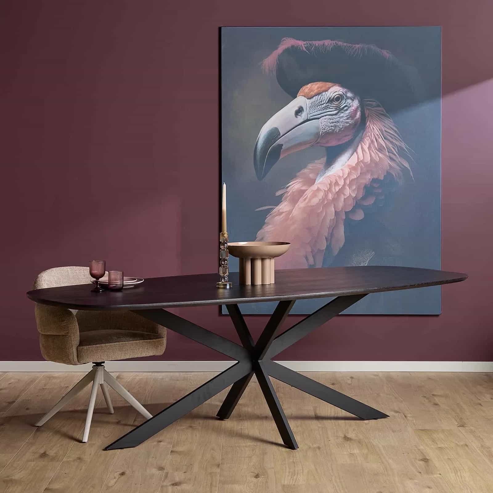 Eiken eettafel Ferris | Deens Ovaal 240 cm | Zwart