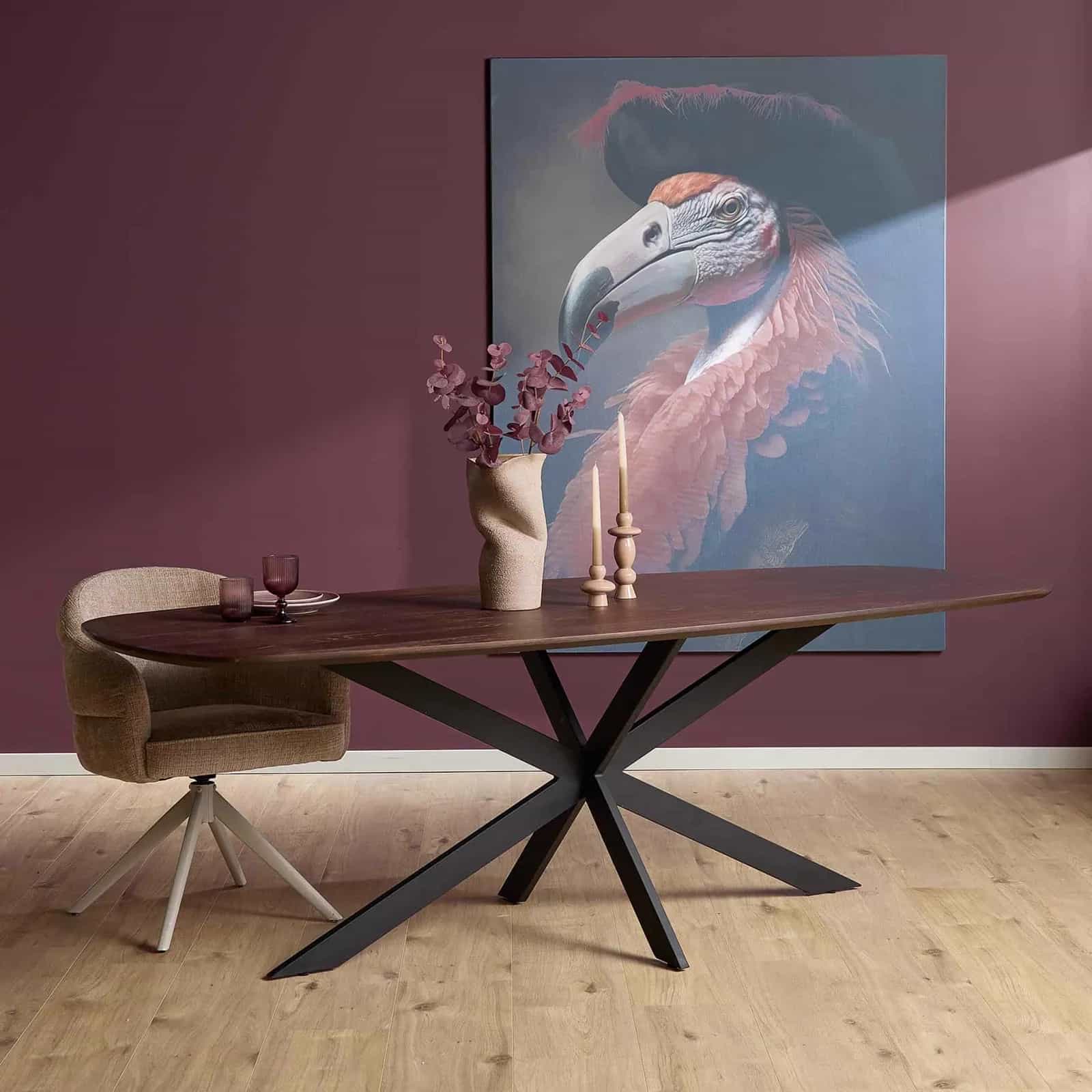 Eiken eettafel Ferris | Deens Ovaal 180 cm | Brown