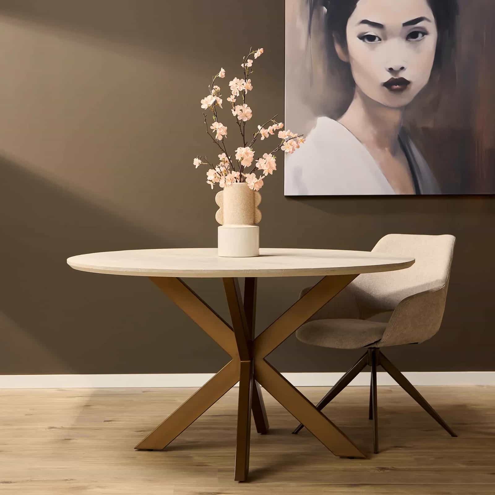 Ronde eettafel Madison Zand Mangohout 150 cm