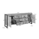 Dressoir Britt Naturel Mangohout 200 cm - Starfurn