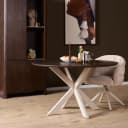 Ronde eettafel Madison Bruin Poot Zand Mangohout 110 cm - Starfurn
