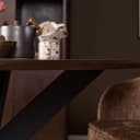 Ronde eettafel Madison Bruin Poot Zwart Mangohout 110 cm - Starfurn