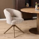 Eetkamerstoel Demi | Beige | Poot Bronze | Met armleuning - Starfurn