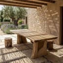 Boomstamtafel Suarhout | Houten Poten | Ibiza Stijl - Sventerior
